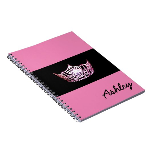 Miss America Pink Crown Notebook Individuelle Name Notizblock (Rechte Seite)