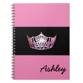 Miss America Pink Crown Notebook Individuelle Name Notizblock (Vorderseite)
