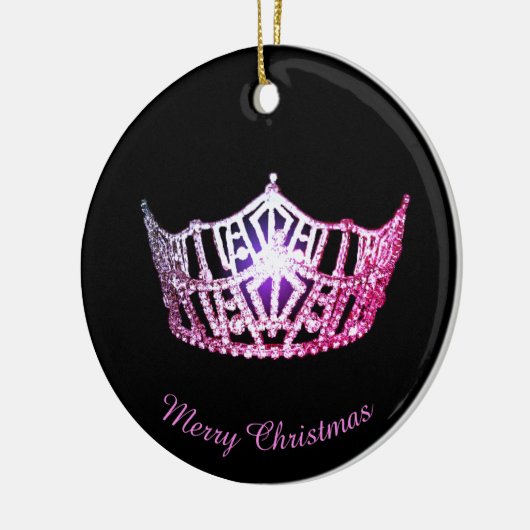 Miss America Pink Crown Round Ornament (Links)