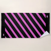 Miss America Raspberry Stripe Crown Beach Handtuch (Vorderseite)