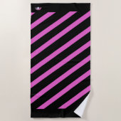 Miss America Raspberry Stripe Crown Beach Handtuch (Vorderseite)