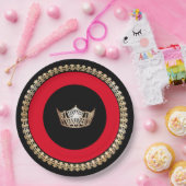 Miss America Red Gold Crown 9" Teller (Party)