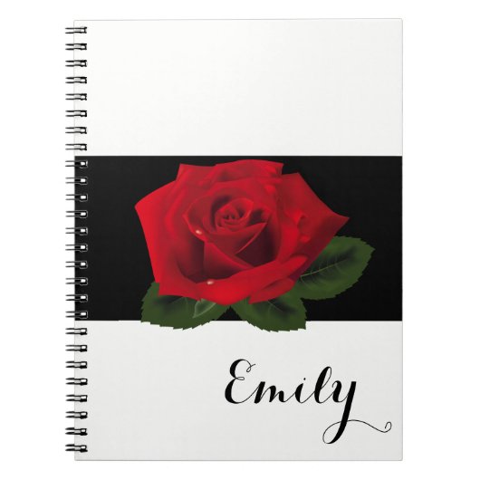 Miss America Rote Rose Notebook - Individuelle Nam Notizblock (Vorderseite)