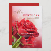 Miss America Rote Rosen Luncheon Programmkarte Menükarte (Vorne/Hinten)