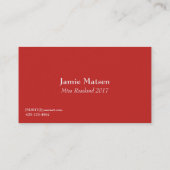 Miss America Rote Rosen Visitenkarten Visitenkarte (Rückseite)