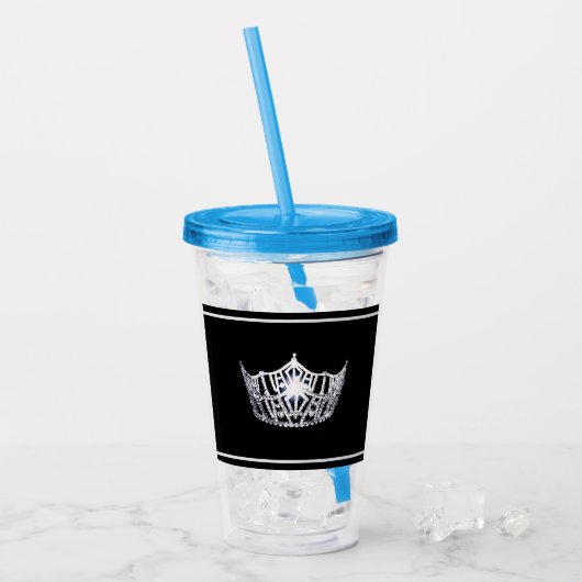 Miss America Silberkrone Acryl Tumbler Acryltrinkbecher (Vorderseite Ice)
