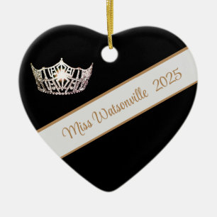 Miss America Silberkrone und Schärpe Ornament