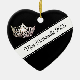 Miss America Silberkrone und Schärpe Ornament
