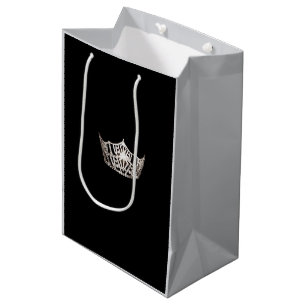 Miss America Silver Crown 2-Tone-Geschenktasche -  Mittlere Geschenktüte