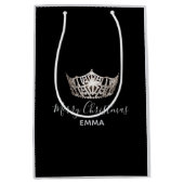 Miss America Silver Crown 2-Tone-Geschenktasche -  Mittlere Geschenktüte (Vorderseite)