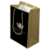 Miss America Silver Crown 2-Tone-Geschenktasche - Mittlere Geschenktüte (Vorderseite Schrägansicht)