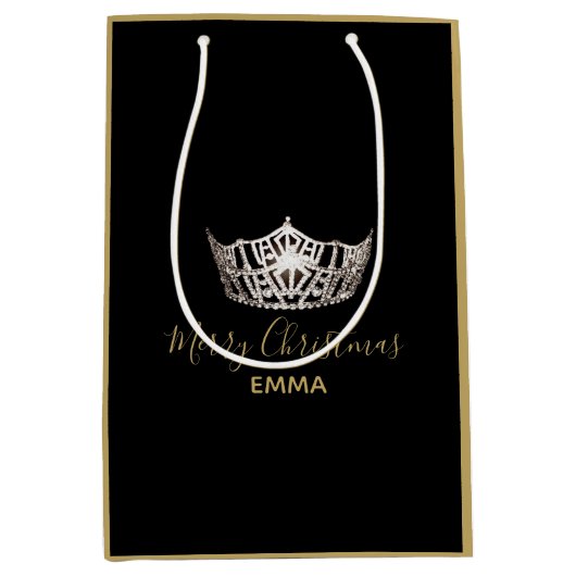 Miss America Silver Crown 2-Tone-Geschenktasche - Mittlere Geschenktüte (Vorderseite)