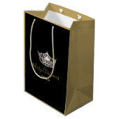 Miss America Silver Crown 2-Tone-Geschenktasche - Mittlere Geschenktüte (Rückseite Schrägansicht)