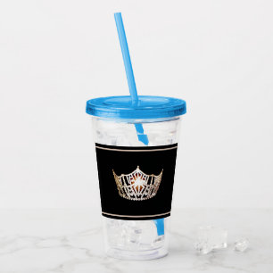 Miss America Silver Crown Acrylic Tumbler Acryltrinkbecher