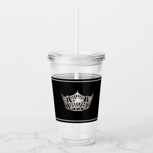 Miss America Silver Crown Acrylic Tumbler Acryltrinkbecher (Vorderseite)