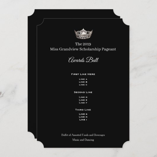Miss America Silver Crown Awards Ball Programm (Vorne/Hinten)