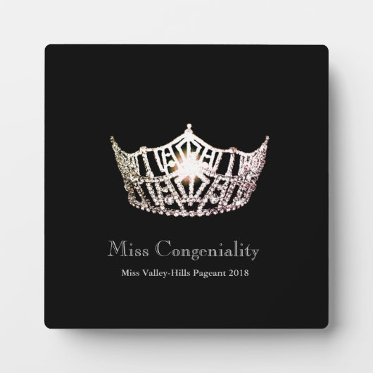 Miss America Silver Crown Awards Plaque Fotoplatte (Vorderseite)