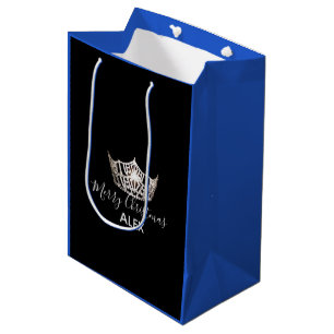 Miss America Silver Crown Blue Geschenktasche Weih Mittlere Geschenktüte