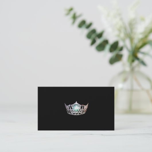 Miss America Silver Crown Business Cards Visitenkarte (Stehend Vorderseite)