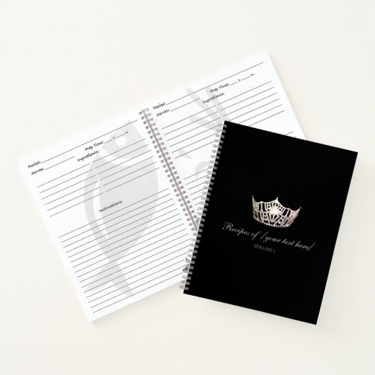 Miss America Silver Crown Custom Rezept Notebook Notizblock (Innenseite)
