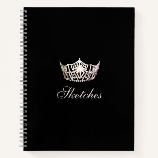 Miss America Silver Crown Custom Sketchbook Notizblock (Vorderseite)