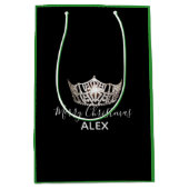 Miss America Silver Crown Green Geschenktasche Wei Mittlere Geschenktüte (Vorderseite)