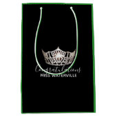 Miss America Silver Crown Green Gift Bag-Medium Mittlere Geschenktüte (Vorderseite)