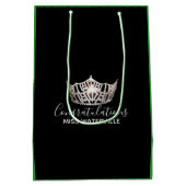 Miss America Silver Crown Green Gift Bag-Medium Mittlere Geschenktüte (Rückseite)
