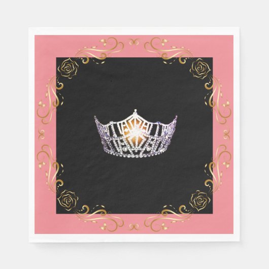 Miss America Silver Crown Luncheon Paper Napkin Serviette (Vorderseite)