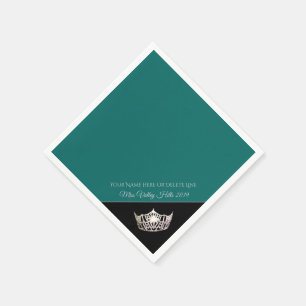 Miss America Silver Crown Paper Napkins Serviette