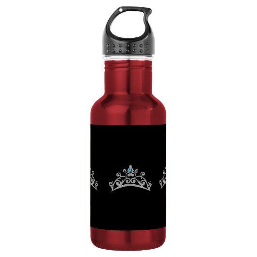 Miss America Silver Crown Pexagon Water Flasche Trinkflasche (Vorderseite)