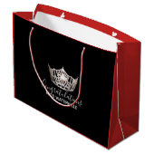 Miss America Silver Crown Red Geschenktasche Groß Große Geschenktüte (Rückseite Schrägansicht)