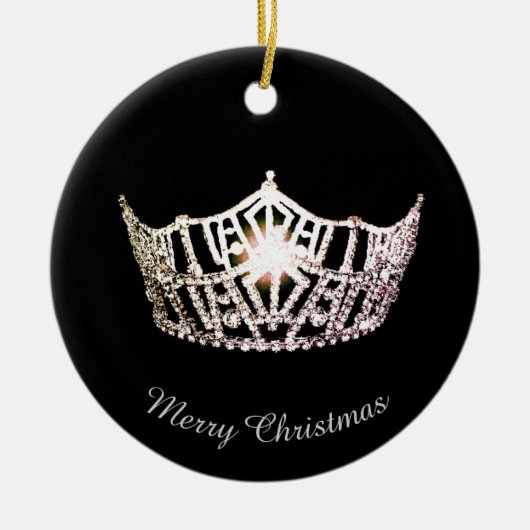 Miss America Silver Crown Round Ornament (Vorne)