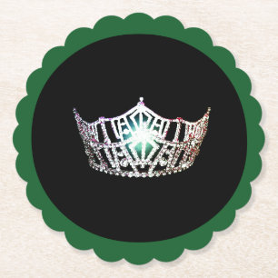 Miss America Silver Crown Sclpd Paper Untersetzer