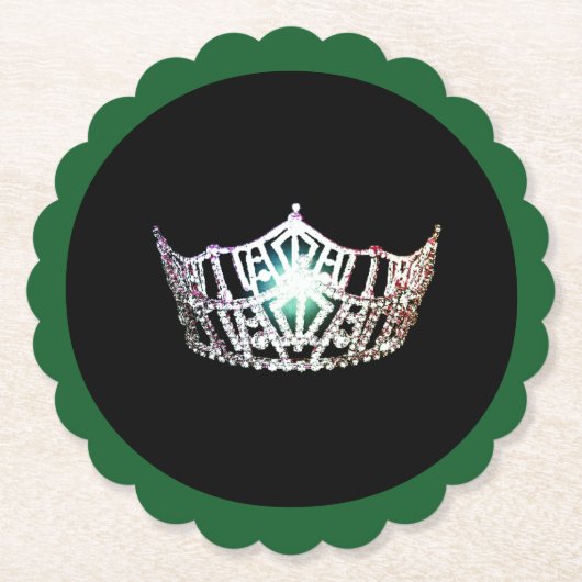 Miss America Silver Crown Sclpd Paper Untersetzer (Vorderseite)