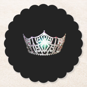 Miss America Silver Crown Sclpd Paper Untersetzer