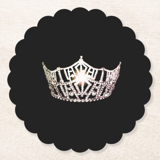 Miss America Silver Crown Sclpd Paper Untersetzer (Vorderseite)