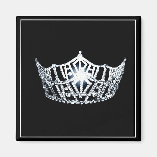 Miss America Silver Crown Square Magnet (Vorne)
