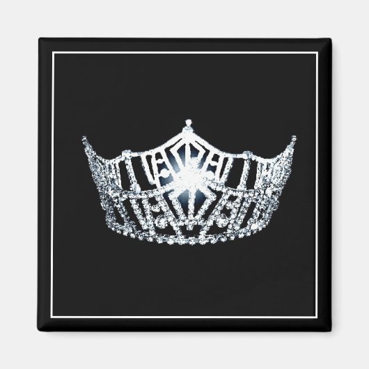 Miss America Silver Crown Square Magnet (Vorne)