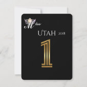 Miss America Silver Crown Table Card-1 Titleholder Einladung (Rückseite)