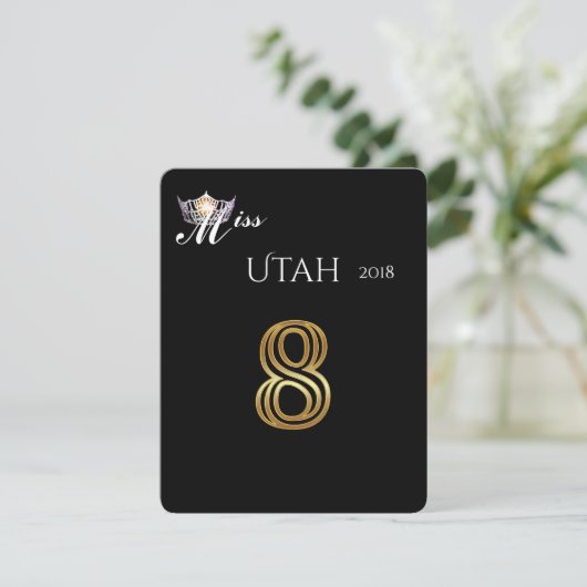 Miss America Silver Crown Table Card-8 Einladung (Stehend Vorderseite)