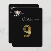 Miss America Silver Crown Table Card-9 Einladung (Vorne/Hinten)