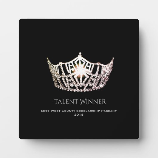 Miss America Silver Crown Talent Gewinner Plaque Fotoplatte (Vorderseite)