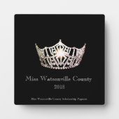 Miss America Silver Crown Titleholder Plaque Fotoplatte (Vorderseite)