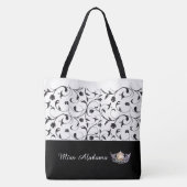 Miss America Silver Crown Tote Bag-BLK Scroll Tasche (Rückseite)