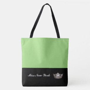 Miss America Silver Crown Tote Bag Große Apfel Tasche