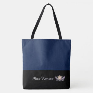 Miss America Silver Crown Tote Bag Große Marine Tasche