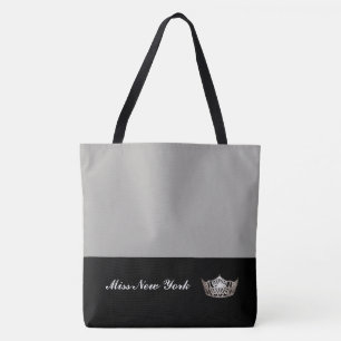 Miss America Silver Crown Tote Bag Large Silver Tasche