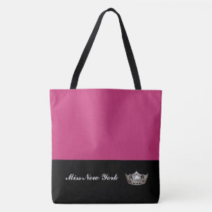 Miss America Silver Crown Tote Beutel Große Fuchsi Tasche