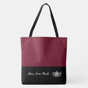 Miss America Silver Crown Tote Tag Grosser Wein Tasche
